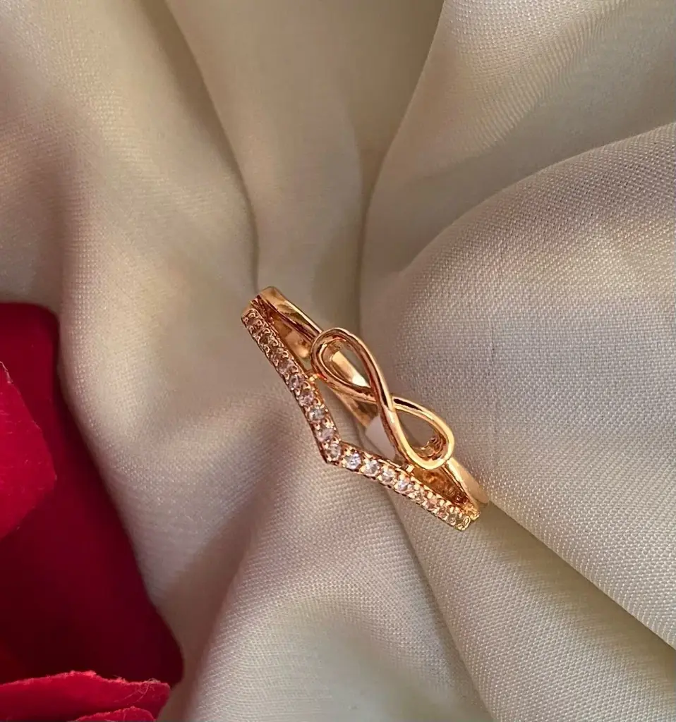 Adjustable Rose Gold AD Ring