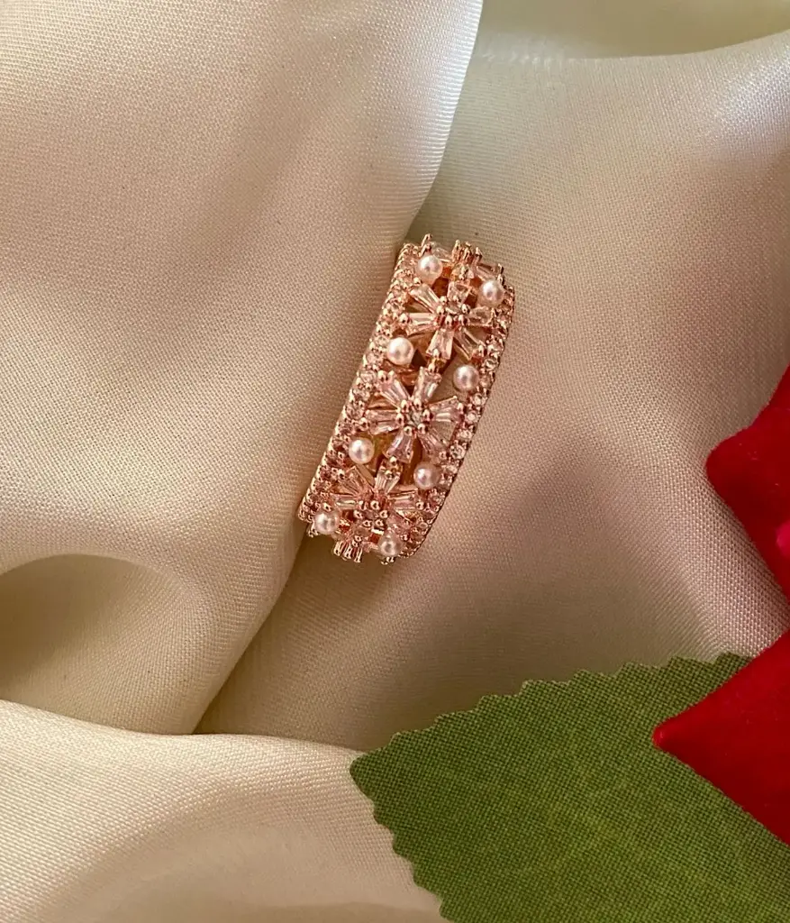 Adjustable Rose Gold AD Ring