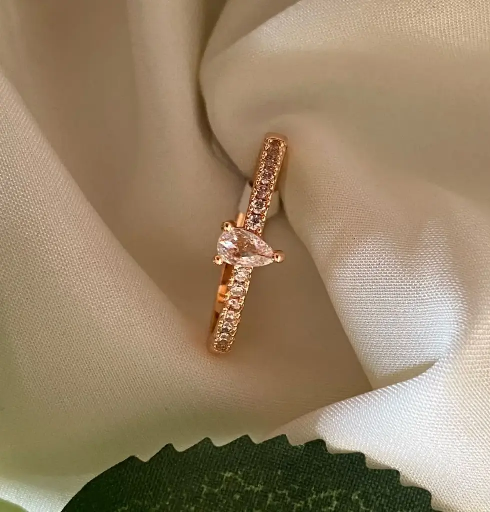 Adjustable Rose Gold AD Ring