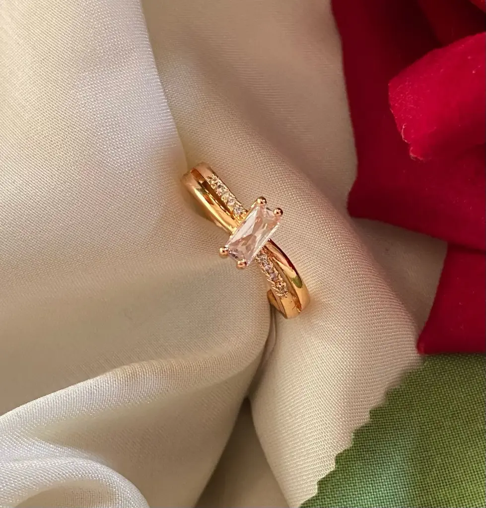 Adjustable Rose Gold AD Ring