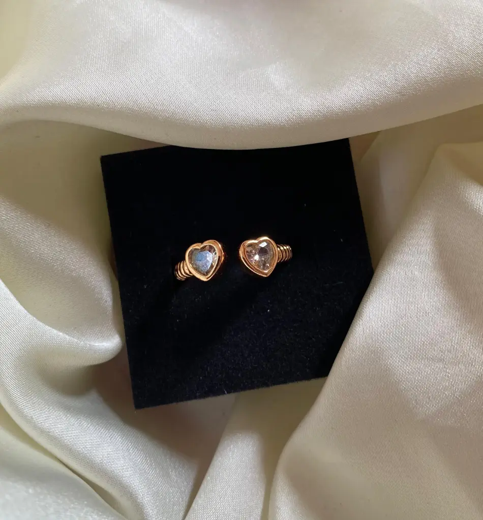 Rose Gold Plated American Diamond Ring  