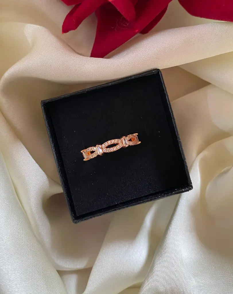 Rose Gold Plated American Diamond Ring 