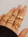 Set Of 4 Gold Plated Midi Adjustable Finger Rings