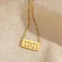 Gold-Plated Anti Tarnish 11:11 Angel Make a Wish Stainless Steel Pendant 