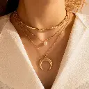 Gold Plated Gold-Toned Multilayered Layered Necklace 