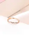 Rose Gold Plated Cubic Zirconia Twisted Rope Ring