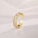 Gold Plated Stainless Steel Anti Tarnish White Adjustable Finger Ring For Women