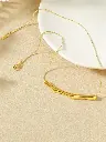 Gold Plated Stainless Steel Anti Tarnish Arc Chain Necklace For Women