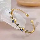 Stainless Steel Gold Plated Evil Eye Anti-Tarnish Bracelet 