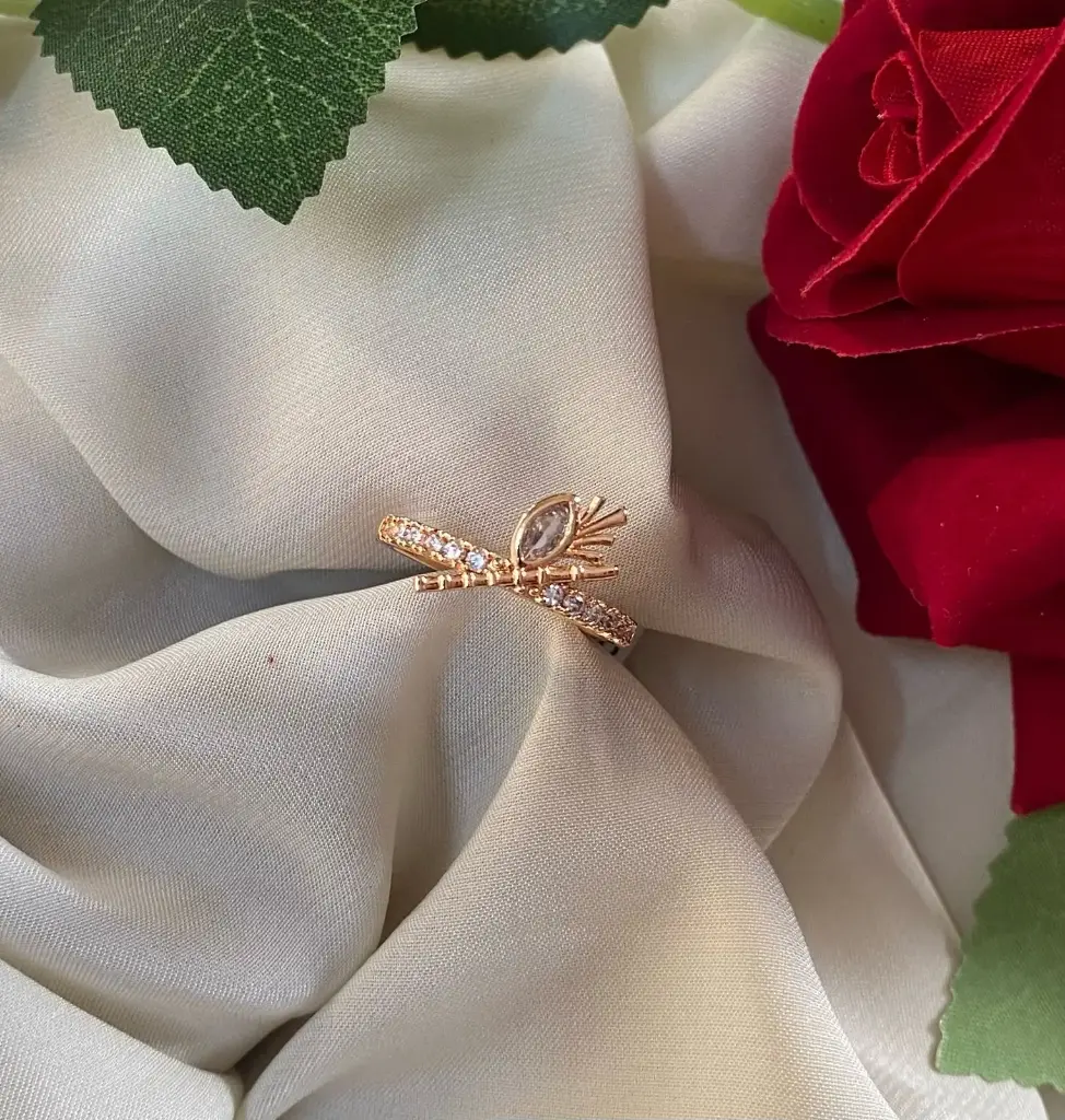 Adjustable Rose Gold AD Ring