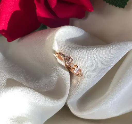 Adjustable Rose Gold AD Ring