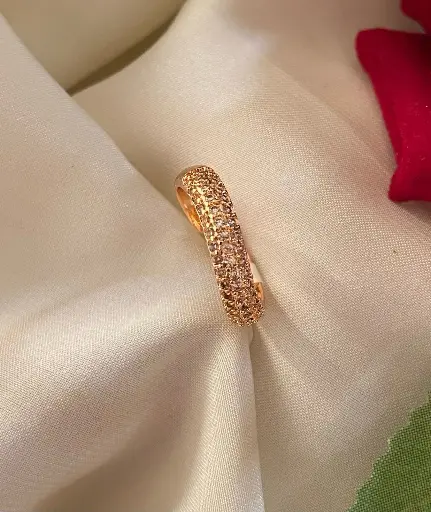 Adjustable Rose Gold AD Ring 