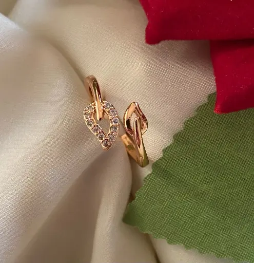 Adjustable Rose Gold AD Ring 