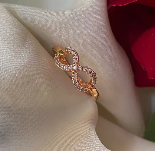 Adjustable Rose Gold AD Ring 