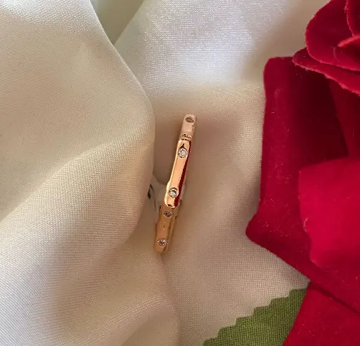 Adjustable Rose Gold AD Ring 