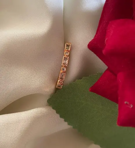 Adjustable Rose Gold AD Ring 