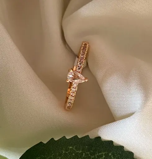 Adjustable Rose Gold AD Ring