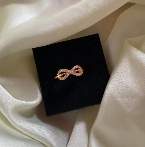 Rose Gold Plated American Diamond Ring 