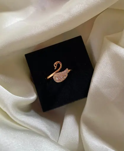 Rose Gold Plated American Diamond Ring 