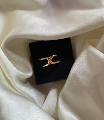 Rose Gold Plated American Diamond Ring 