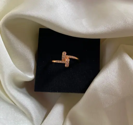 Rose Gold Plated American Diamond Ring  