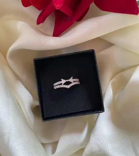 Silver Plated American Diamond Ring 