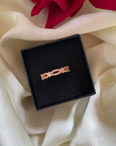 Rose Gold Plated American Diamond Ring 