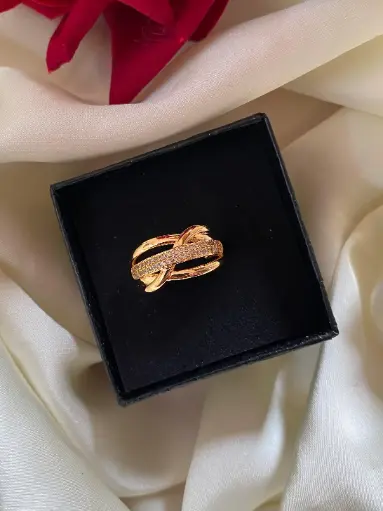 Rose Gold Plated American Diamond Ring