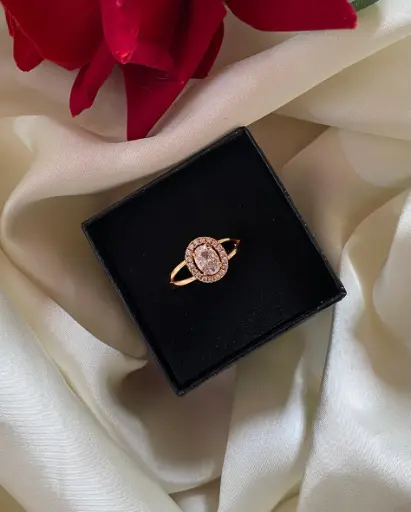 Rose Gold Plated American Diamond Ring