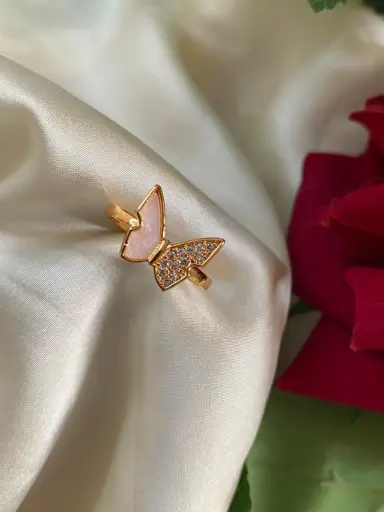 Rose Gold Plated American Diamond Ring  