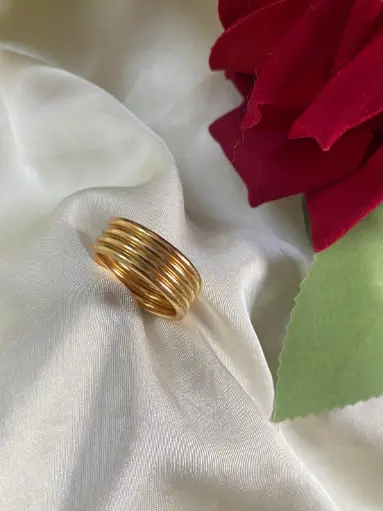 Stainless steel Golden ring 