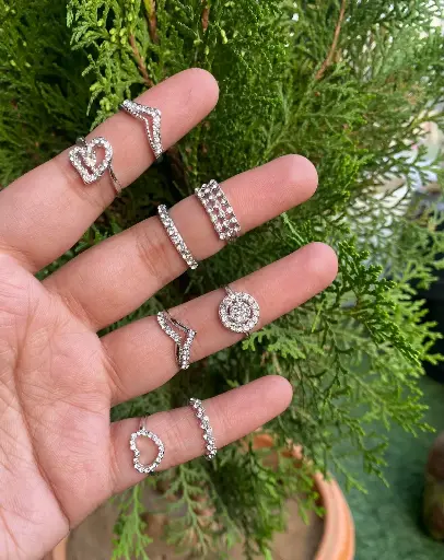 Silver Rings Set of 8 