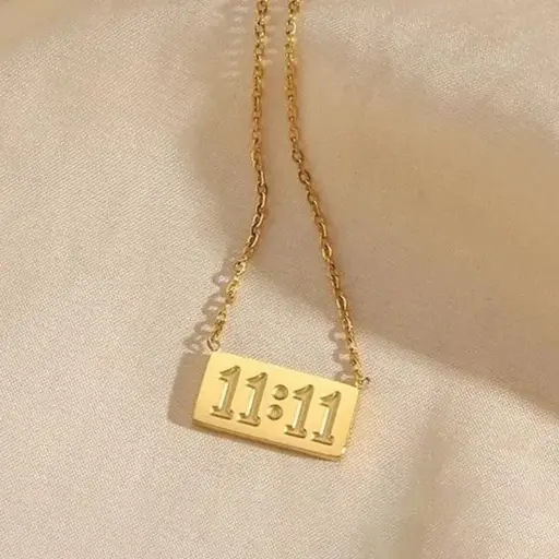 Gold-Plated Anti Tarnish 11:11 Angel Make a Wish Stainless Steel Pendant 