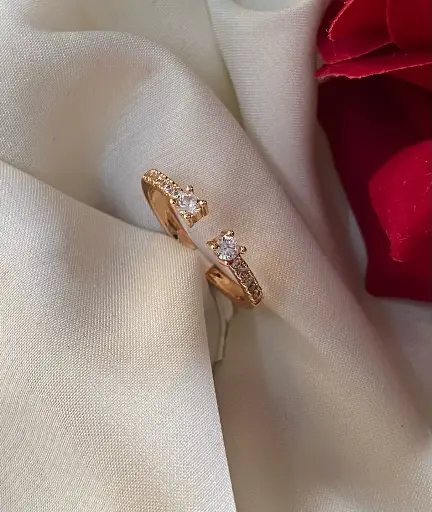 Adjustable Rose Gold AD Ring 