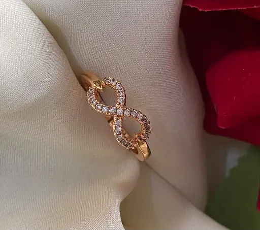 Adjustable Rose Gold AD Ring
